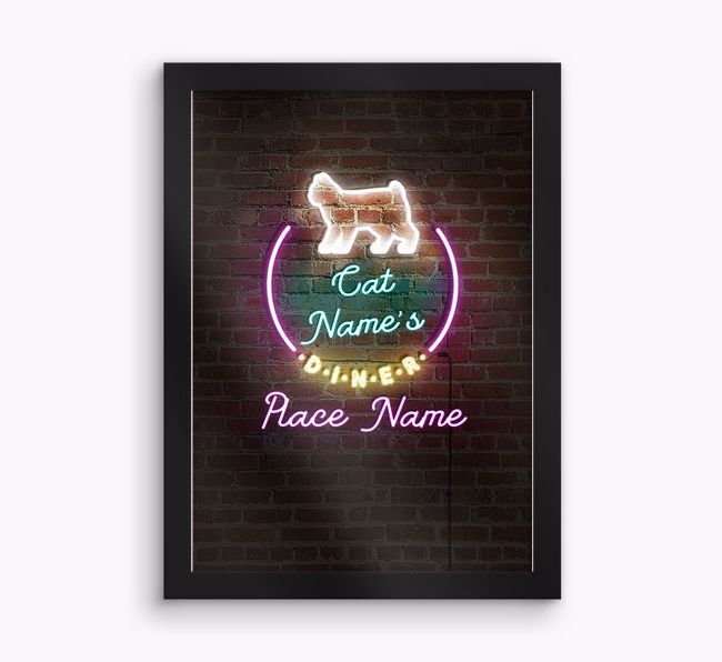 Neon Sign: Personalised {breedCommonName} Framed Print